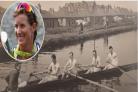 An SABC crew racing on the canal, around 1954, and (inset) Olympic champion rower Katherine Grainger, who will officially open the new boathouse today