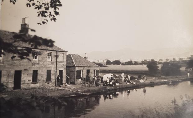 HeraldScotland: A view of the old Hermiston boathouse, used by the club during the first half of the 20th century
