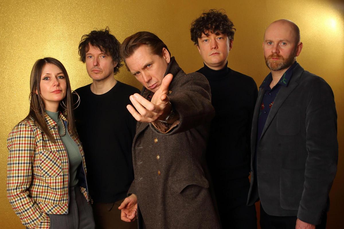 Franz Ferdinand pose for a photograph at the Theatre Royal, Glasgow. They are, from left- Audrey Tait, Dino Bardot, Alex Kapranos, Julian Corrie and
Bob Hardy.

Photograph by Colin Mearns
 February 1,  2022