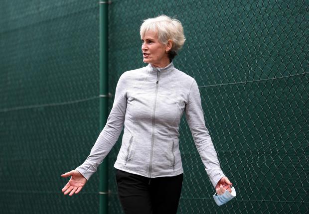 HeraldScotland: LONDON, ENGLAND - JULY 28: Judy Murray, Coach of the Union Jacks during day two of the St. James's Place Battle Of The Brits Team Tennis at National Tennis Centre on July 28, 2020 in London, England. (Photo by Alex Davidson/Getty Images for Battle Of