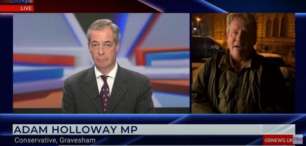 HeraldScotland: Screen shot of GB News' Nigel Farage programme on Feb 28, 2022. Image: Youtube/GB News
