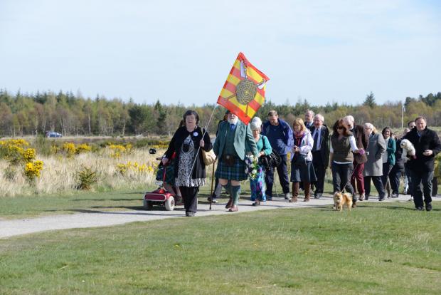 HeraldScotland: Maggie Craig leading out the Camerons at Culloden