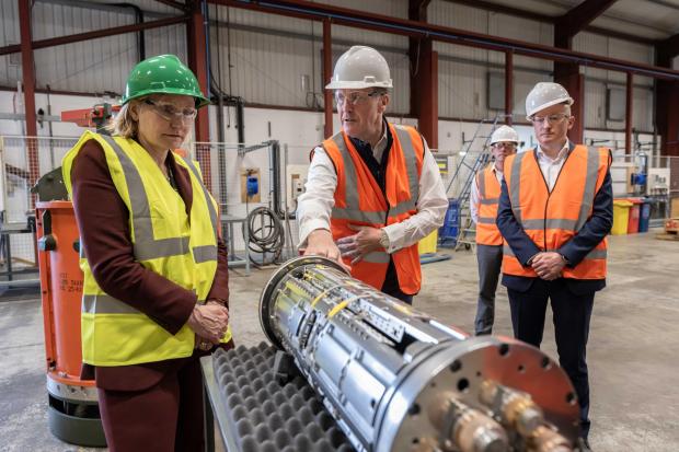 HeraldScotland: Offshore Energies UK chief executive Deirdre Michie, left, visits ProServ's plant in Aberdeen Picture: OEUK