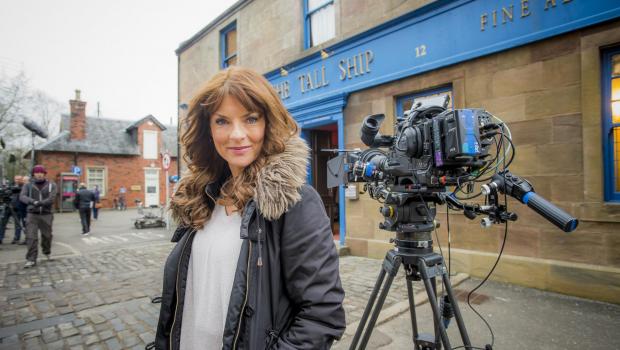 HeraldScotland: Jacqueline Leonard returns as Lydia Murdoch in River City. Picture: Alan Peebles/BBC