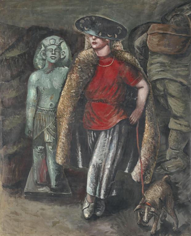 HeraldScotland:  Lady with Palette Hat and Hound, Portrait of Carol, by Steven Campbell