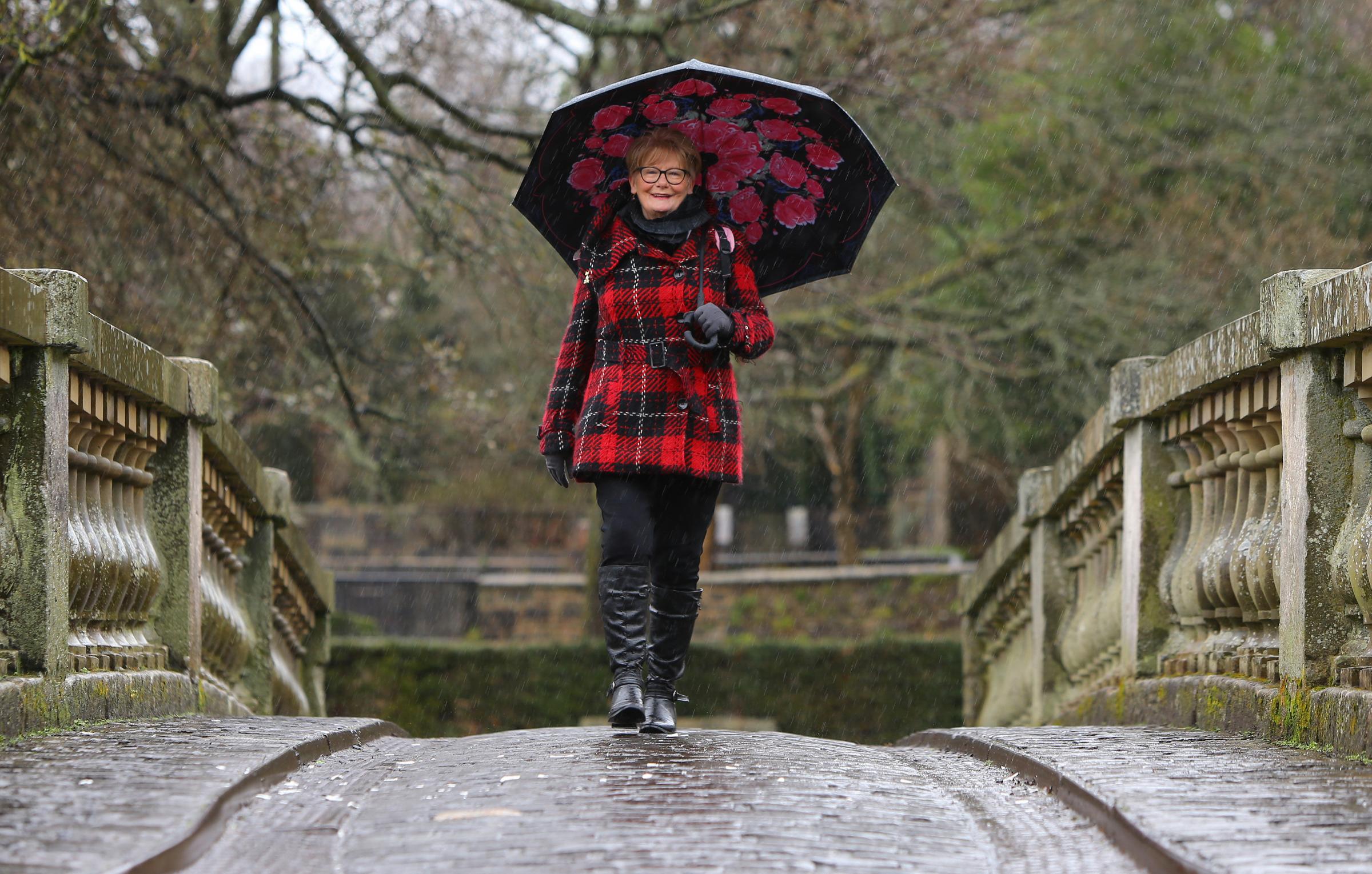 Mary Graham pictured in Pollok Country Park, Glasgow. Mary completed 280,000 steps in February 2021 to raise money for The Heralds memorial campaign. Photograph by Colin Mearns.
