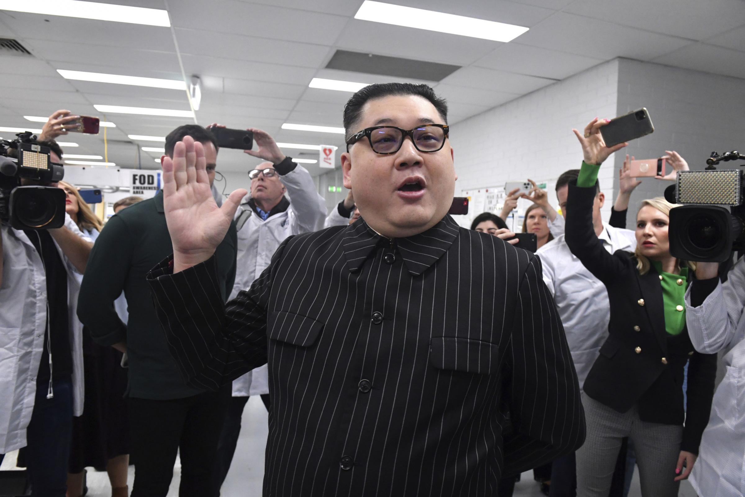 Kim Jong-un lookalike disrupts Australian election campaign event