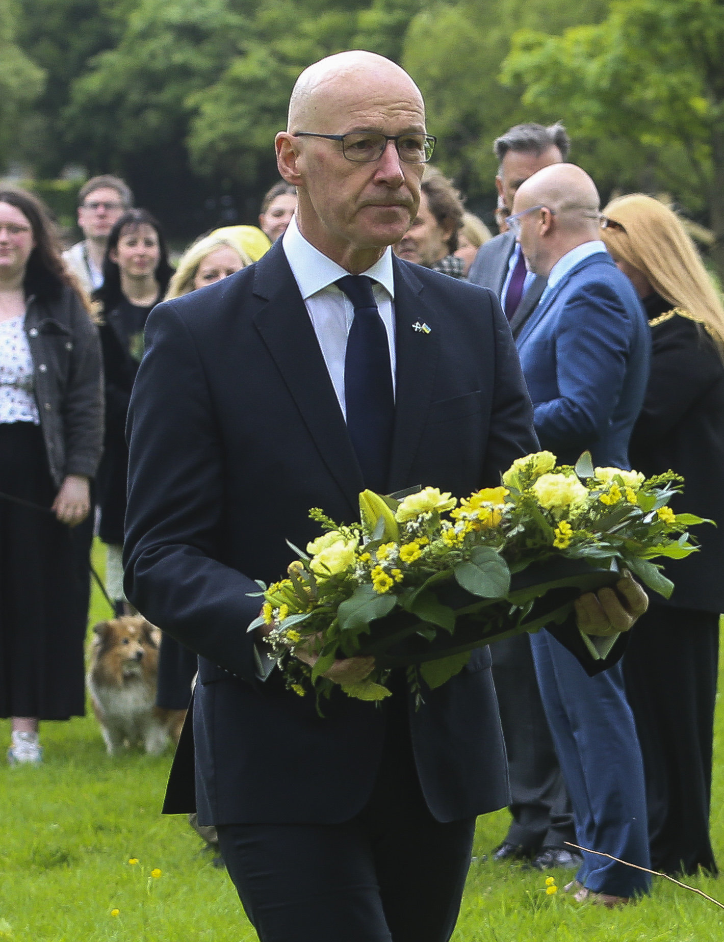 Deputy First Minister John Swinney laid a wreath and joined families on a walk through the garden. Photo Gordon Terris Herald & Times.