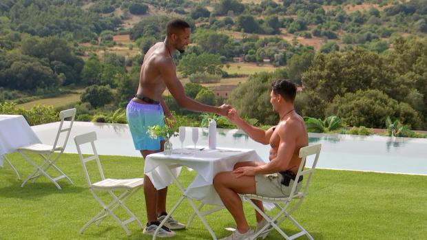HeraldScotland: Remi and Jay congratulate each other after their dates on Love Island, tonight at 9pm on ITV2 and ITV Hub. Episodes are available the following morning on BritBox. Credit: ITV