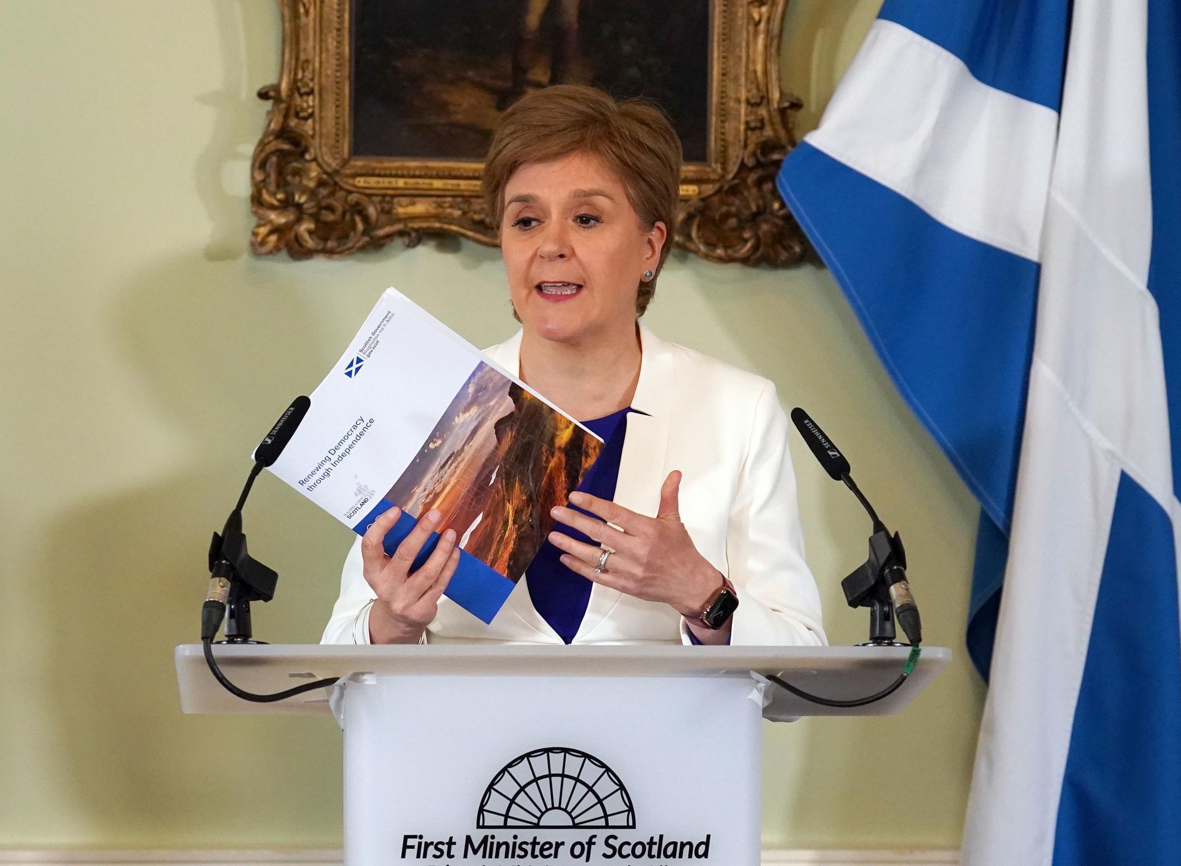 Nicola Sturgeon at the launch of the Scottish Governments Renewing Democracy through Independence document