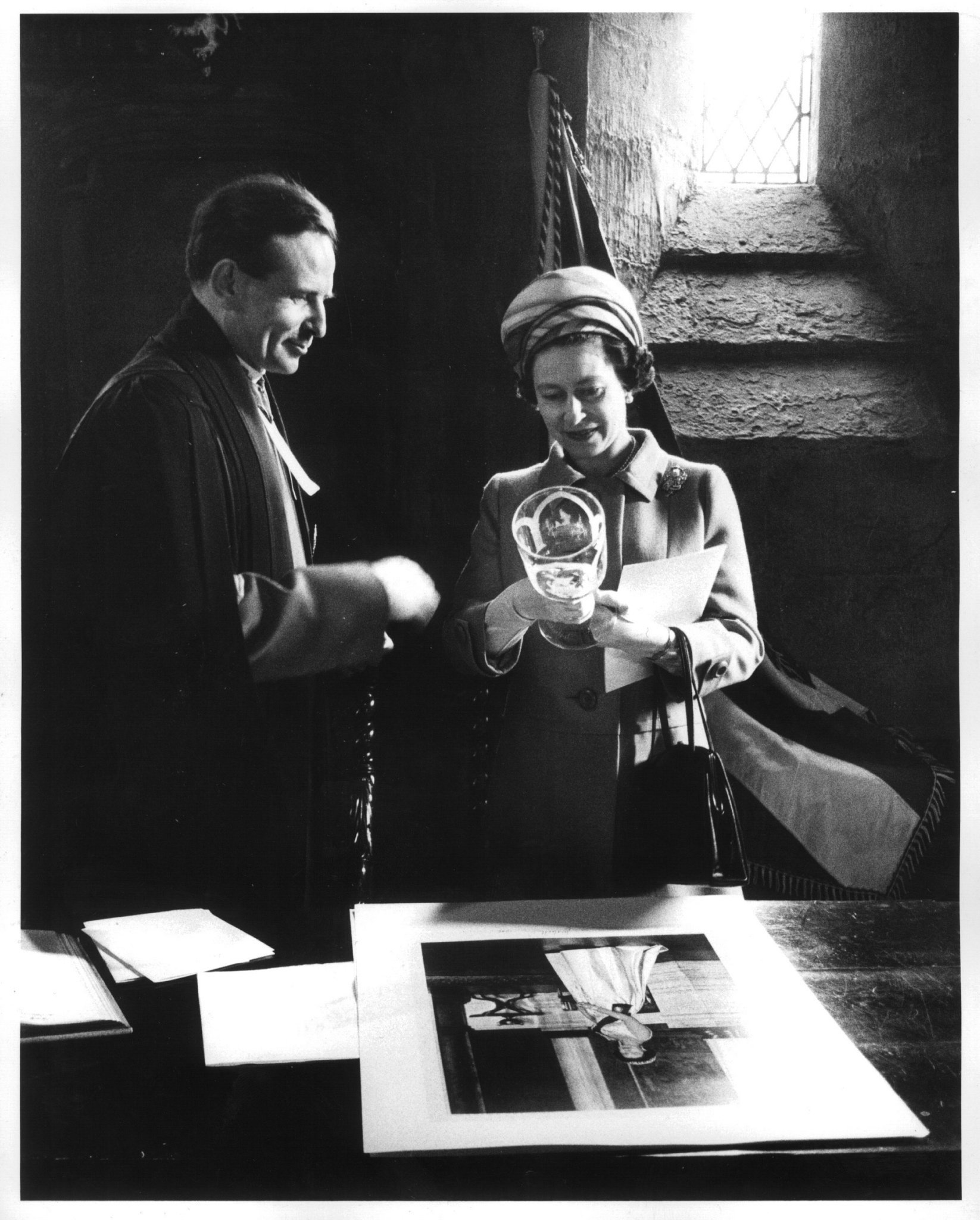 Rev Dr Morris and Queen at Glasgow Cathedral in May 1969