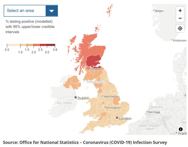 HeraldScotland: Virus rates appeared to be highest in the region covering Clackmannanshire, Fife, Falkirk, Stirling, Angus, Dundee, and Perth & Kinross