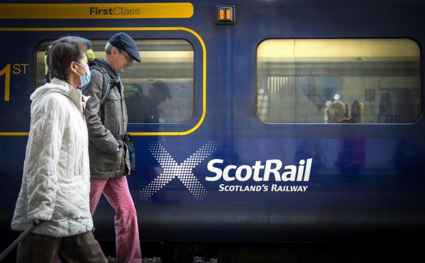 HeraldScotland: Scotrail train with passengers