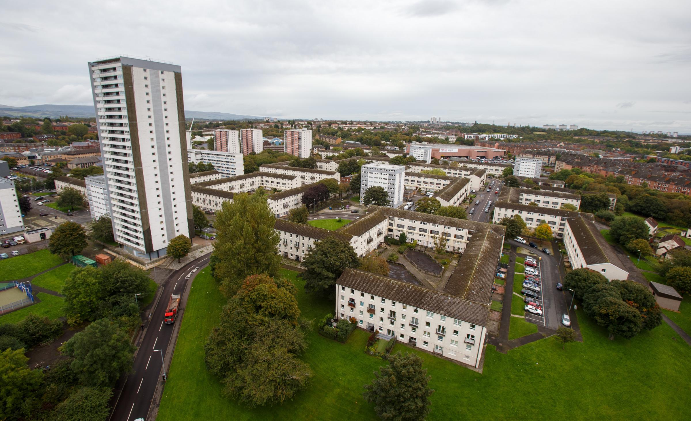 Four tower blocks in The Wyndford, the former site of Maryhill Barracks are earmarked for demolition. Photograph by Colin Mearns.