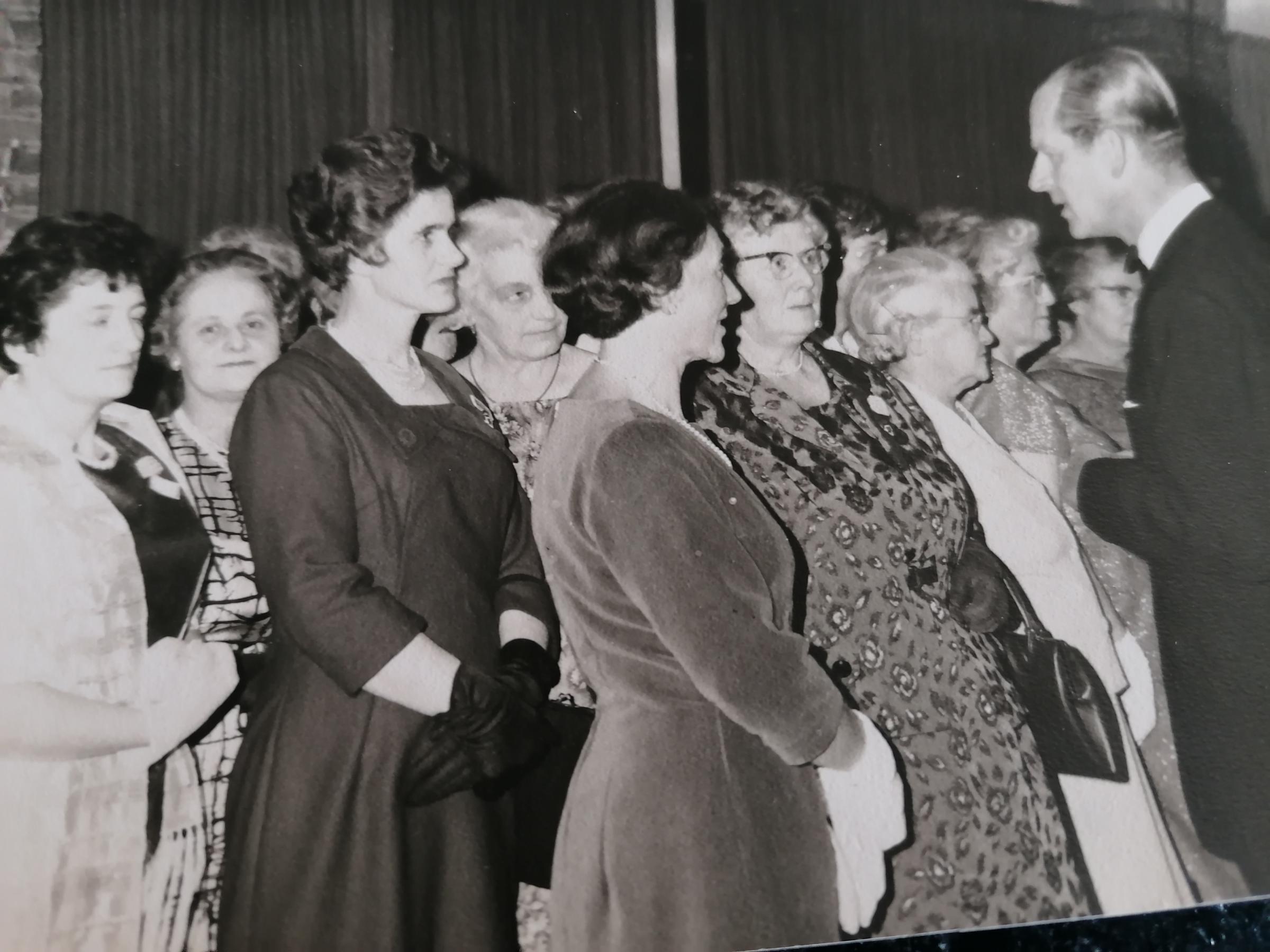 Prince Philip meeting the ladies of Peeblesshire SWRI in 1966. 