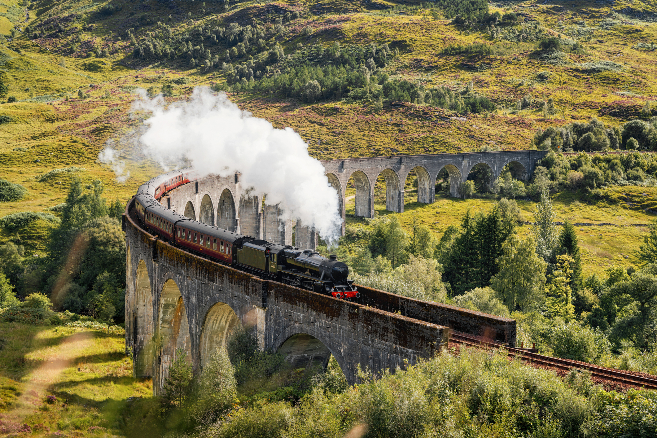 Glenfinnan Viaduct features in the Harry Potter films