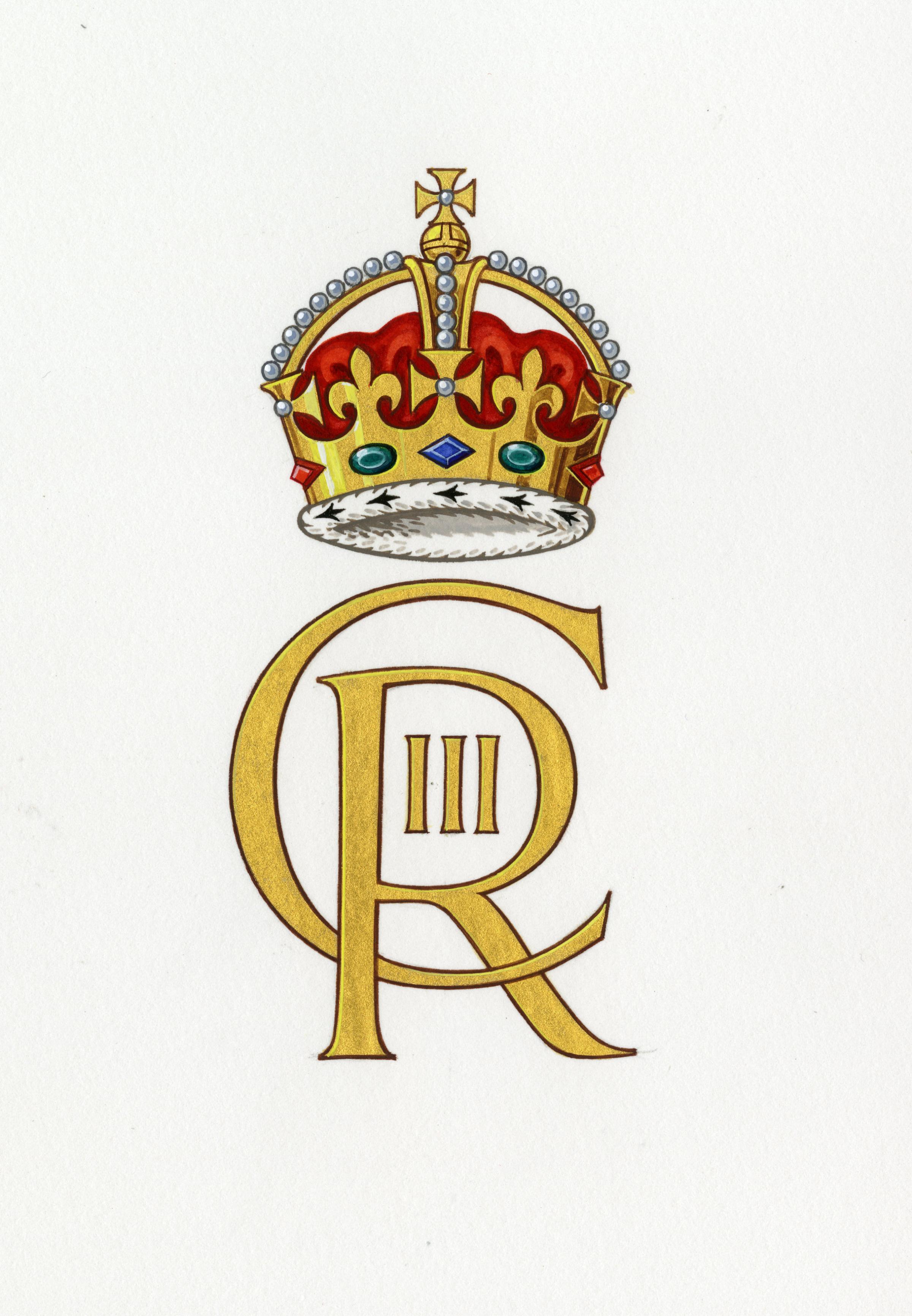 The cypher is the Sovereigns monogram, consisting of the initials of the monarchs name, Charles, and title, Rex - Latin for King, alongside a representation of the Crown. 