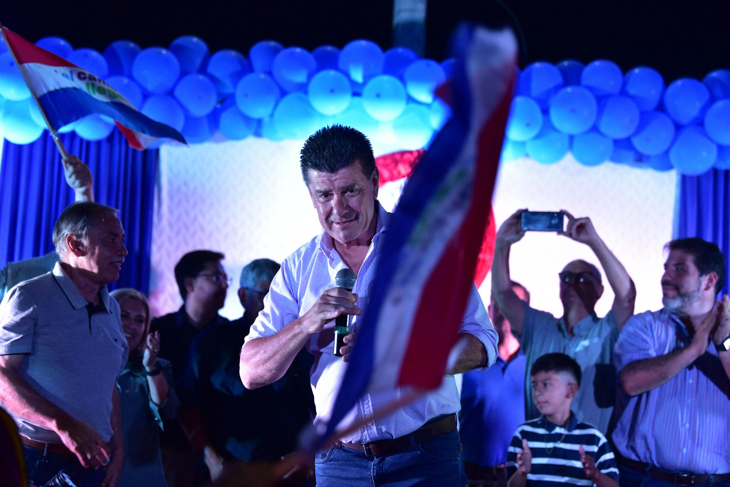 Paraguayan presidential candidate Efrain Alegre at a rally in Luque earlier this monthPicture: Norberto Duarte/AFP via Getty Images
