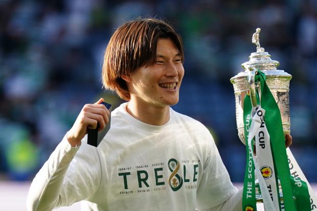 Kyogo with the Scottish Cup trophy