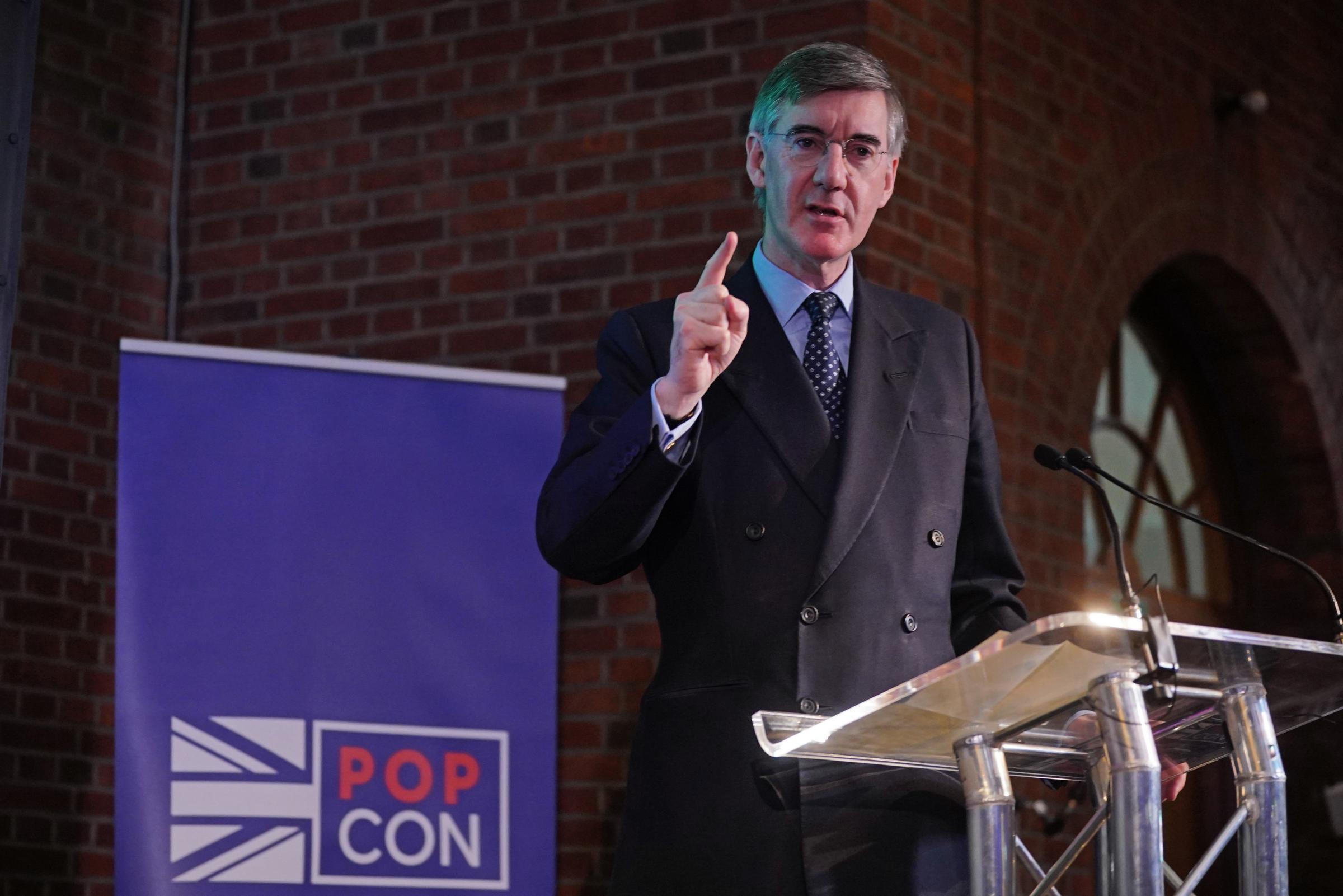 Sir Jacob Rees-Mogg during the launch of the Popular Conservatism movement at the Emmanuel Centre in central London, in a bid to rally right-wing Tory MPs ahead of a general election this year. Picture date: Tuesday February 6, 2024. PA Photo. See PA