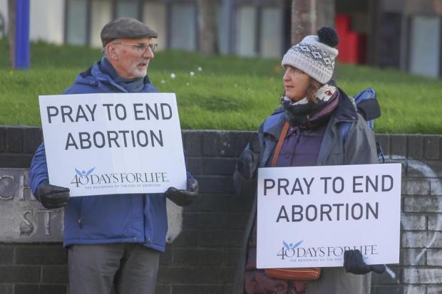 A 'vigil' outside an Edinburgh abortion clinic