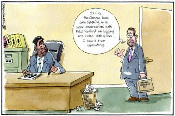 Our cartoonist Steven Camley’s take on hate crime law