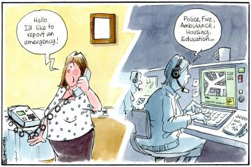 Our cartoonist Steven Camley’s take on emergency calls