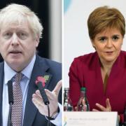 Pumped up: Johnson is looking forward to TV debate with Corbyn but would never engage with Sturgeon