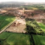 An aerial view as Eurocentral in Lanarkshire was being built