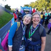 Margaret Wateron, right, with friend Margaret Baird on previous Kiltwalk