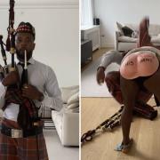 Kilt-wearing Patrice Evra flashes his rear in bizarre show of support for Scotland