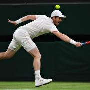 Andy Murray plays a backhand during his victory. Picture: Getty