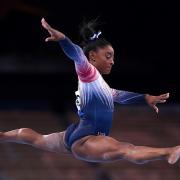 USA's Simone Biles competes in the beam final at Ariake Gymnastics Centre at the Tokyo 2020 Olympic Games in Japan. Picture: Mike Egerton/PA
