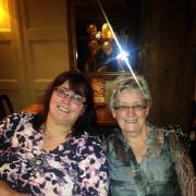 Happier times: Karen Burnett celebrating her mum Catherine Bennett's 70th birthday