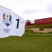 A view of a flag on the first hole during the first preview day of the 43rd Ryder Cup at Whistling Straits, Wisconsin. Credit: PA