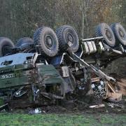 Two men seriously injured after Army truck overturns near Dunblane