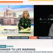 ITV Good Morning Britain under fire for coverage of Storm Eunice. (ITV/Twitter: @GMB)