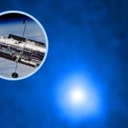 (Background) Comet C/2014 UN271 (Bernardinelli-Bernstein) (NASA) (Circle)  Hubble Space Telescope (NASA)