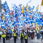 A rally for independence, which the polls say is supported by roughly half the nation