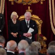 King Charles III with the Prince of Wales, the Queen during the Accession Council at St James's Palace, London, yesterday where King Charles III is formally proclaimed monarch.