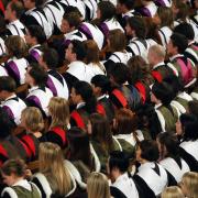 A file photo of students at a university graduation ceremony. Picture: PA