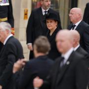 The First Minister was present at the monarch’s state funeral at Westminster Abbey.