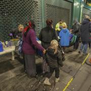 Soup kitchen and foodbank at Central Station run by Homeless Project Scotland