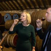 Liz Truss and Scottish Conservative Leader Douglas Ross during a campaign visit to the BenRiach Distillery in Speyside  Picture: Paul Campbell/PA Wire