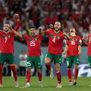 Morocco's players celebrate