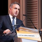 Scottish Lib Dem Leader Alex Cole-Hamilton speaking at his party's Autumn Conference at the Town House, Hamilton, South Lanarkshire. Photo Lesley Martin/PA