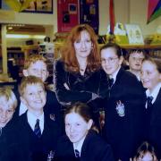 JK Rowling meets school pupils in Somerset
