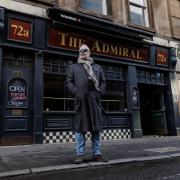 Kevin McKenna pictured outside the Admiral bar on Waterloo Street, Glasgow. The pub will close on March 11 due to redevelopment of the site. Photograph: Colin Mearns