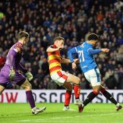 Rangers' Malik Tillman (right) scores their side's second goal of the game during the Scottish Cup fifth round match