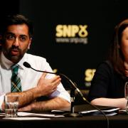 Humza Yousaf and former finance secretary Kate Forbes during the SNP leadership election